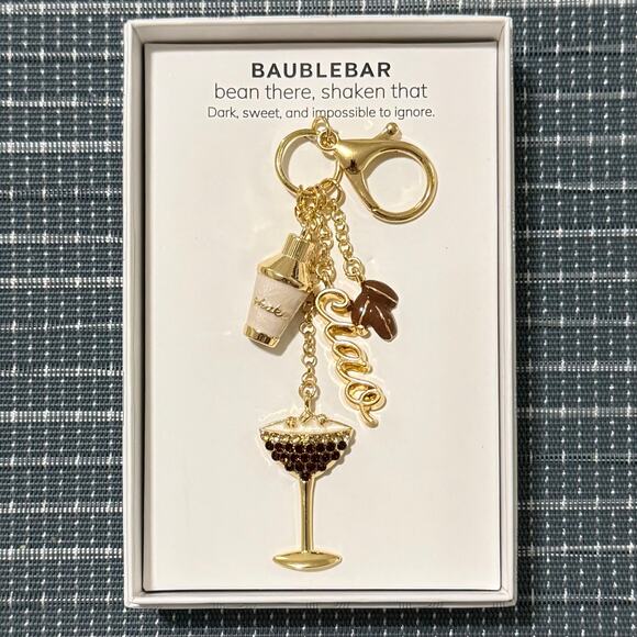 NEW | BAUBLEBAR | Bean There, Shaken That Espresso Martini Bag Charm / Key Chain - Picture 1 of 2